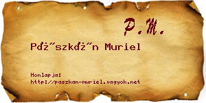 Pászkán Muriel névjegykártya